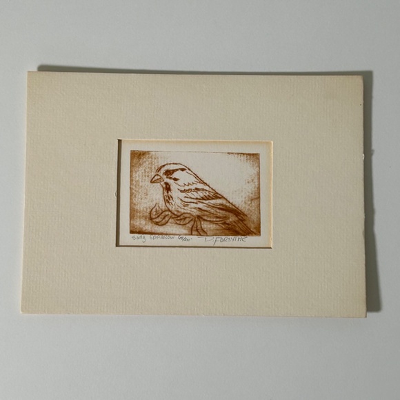 Limited Edition Matted Lithograph Print "Song Sparrow" By Doug Forsythe - Picture 2 of 3